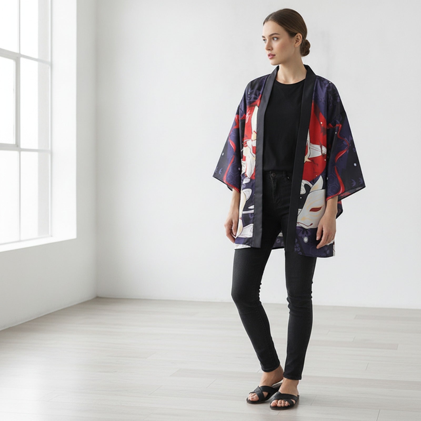 Kimono Haori Violet Foncé Unisexe