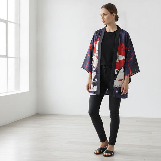 Kimono Haori Violet Foncé Unisexe