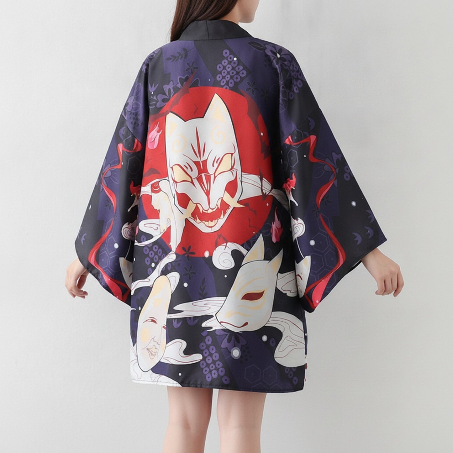 Kimono Haori Violet Foncé Unisexe