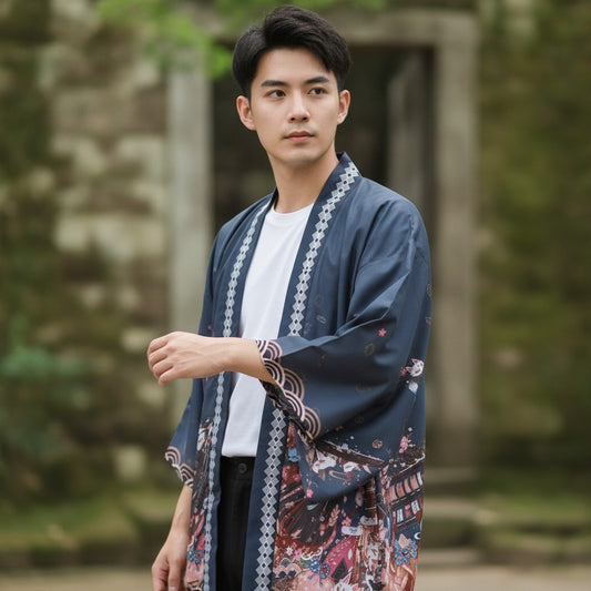 Kimono Haori Vert Style Streetwear Japonais