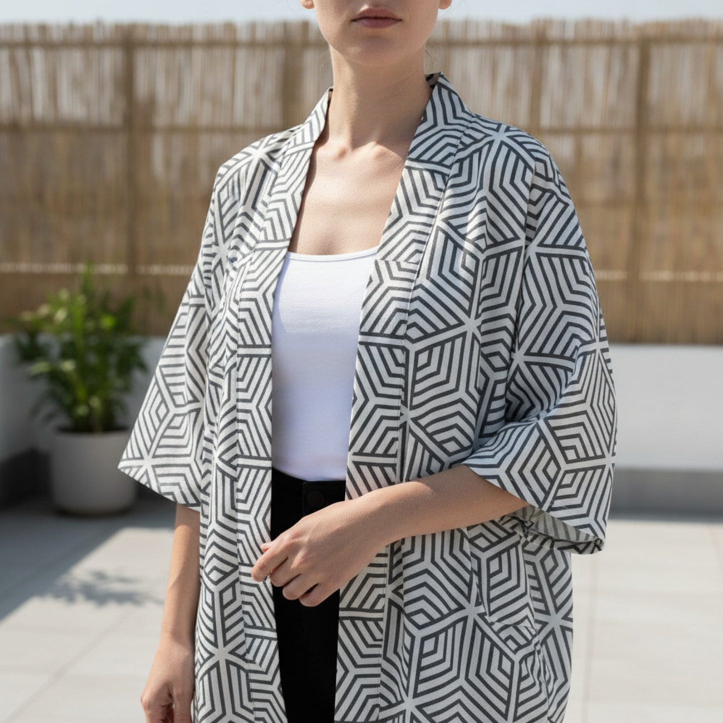 Kimono Japonais Géométrique Unisexe