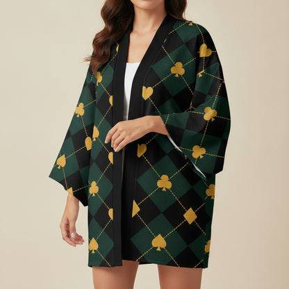 Kimono Japonais Harajuku Grue & Cerisier