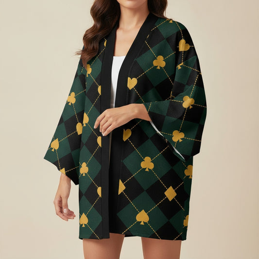 Kimono Japonais Harajuku Grue & Cerisier
