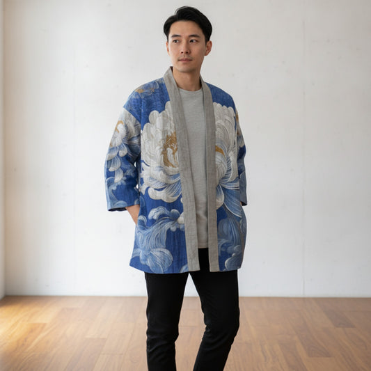Kimono Japonais Grue & Fleurs Unisexe