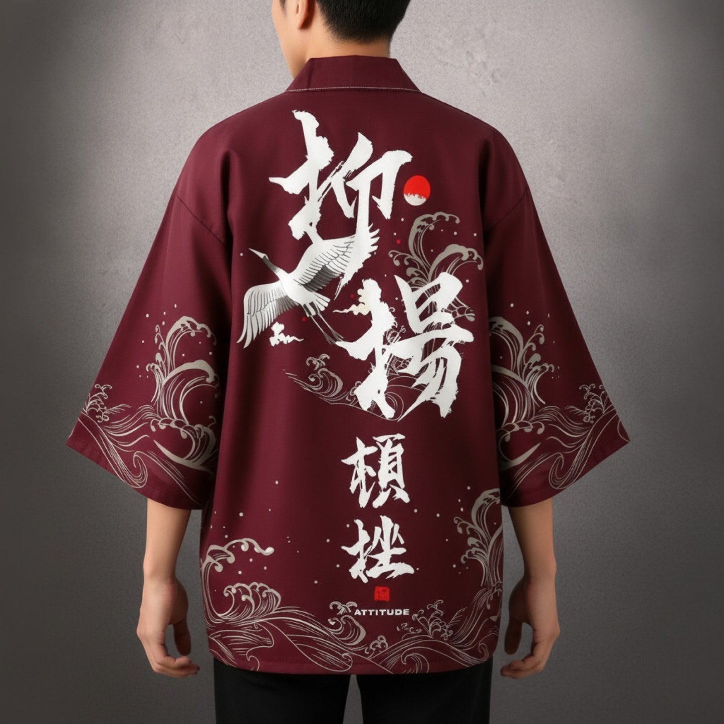 Kimono Homme Flamant Rose Vintage Léger