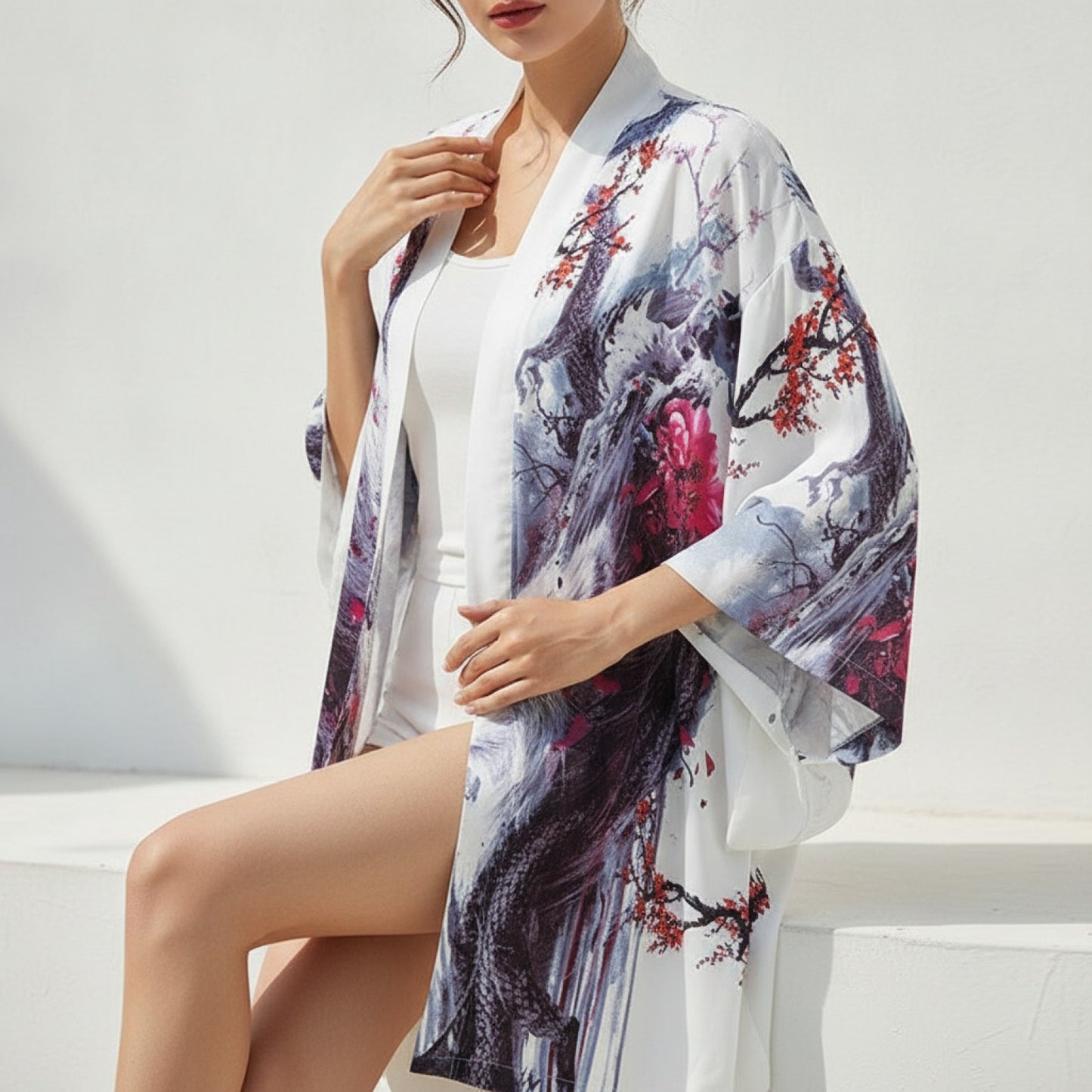 Robe Kimono Plage Baleine Taoïste Femme