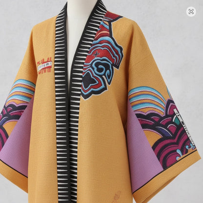Veste Kimono Plumes : Élégance Bohème