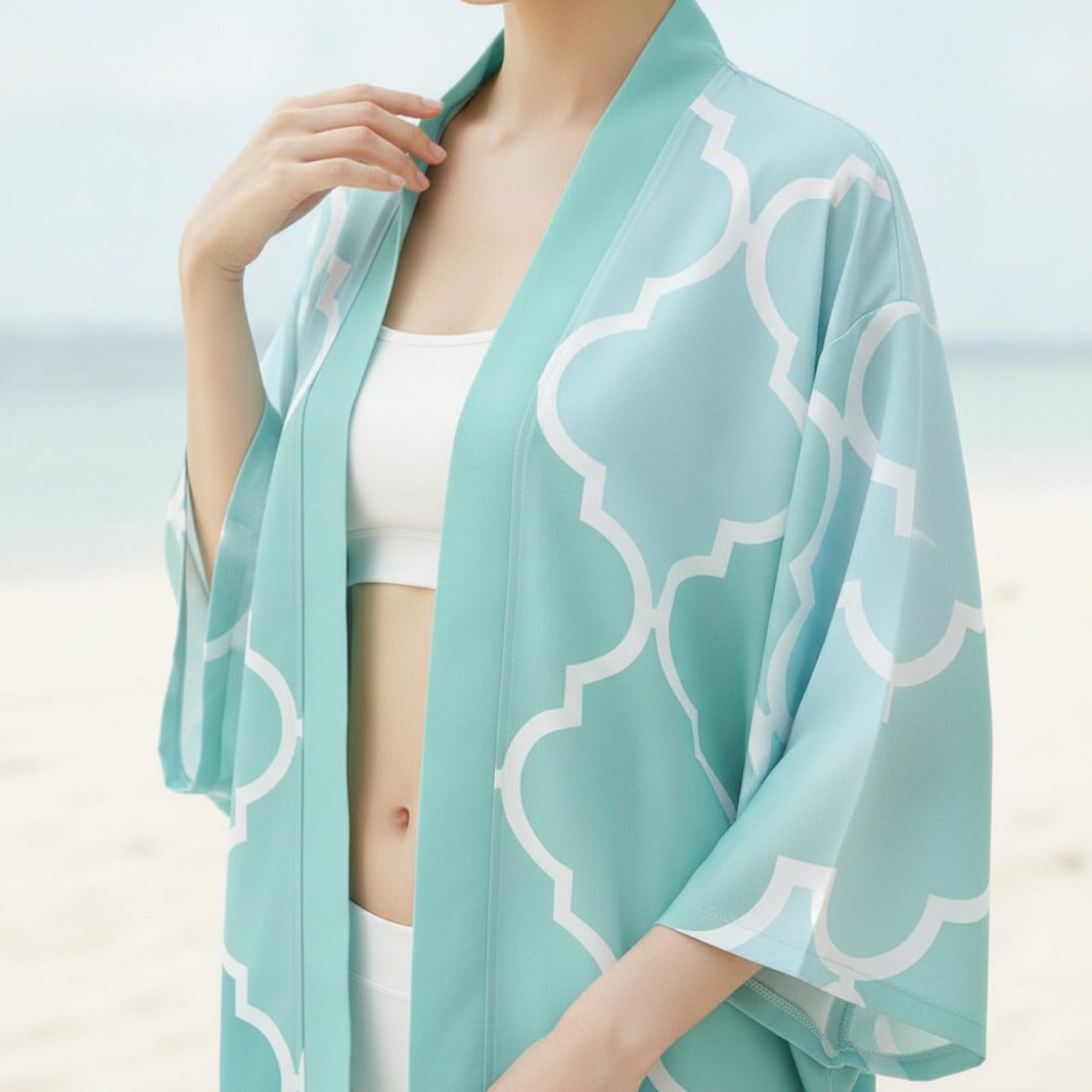 Kimono Japonais Femme Motifs Grues et Fleurs de Cerisier
