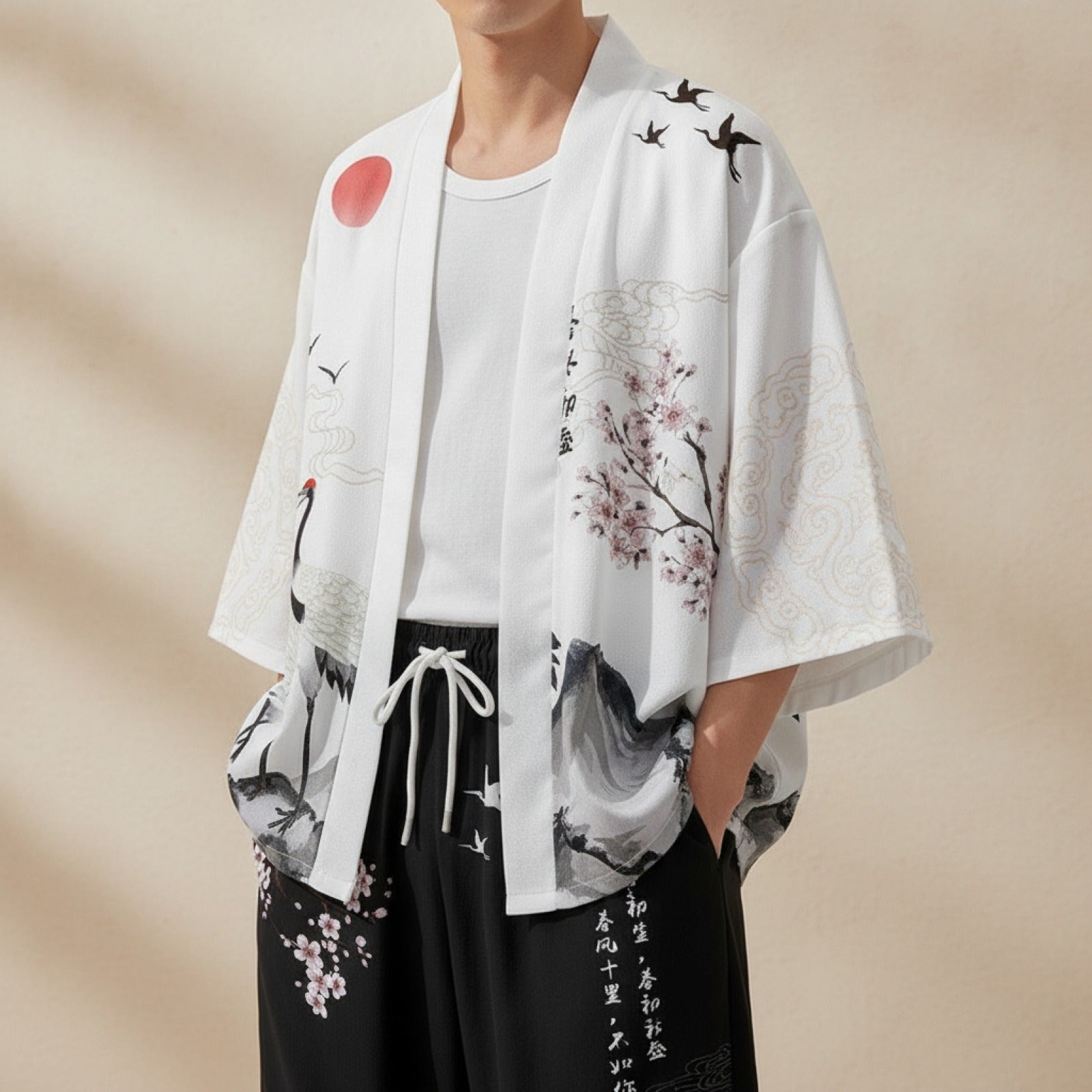 Ensemble 2 Pièces Style Kimono Oversize Homme