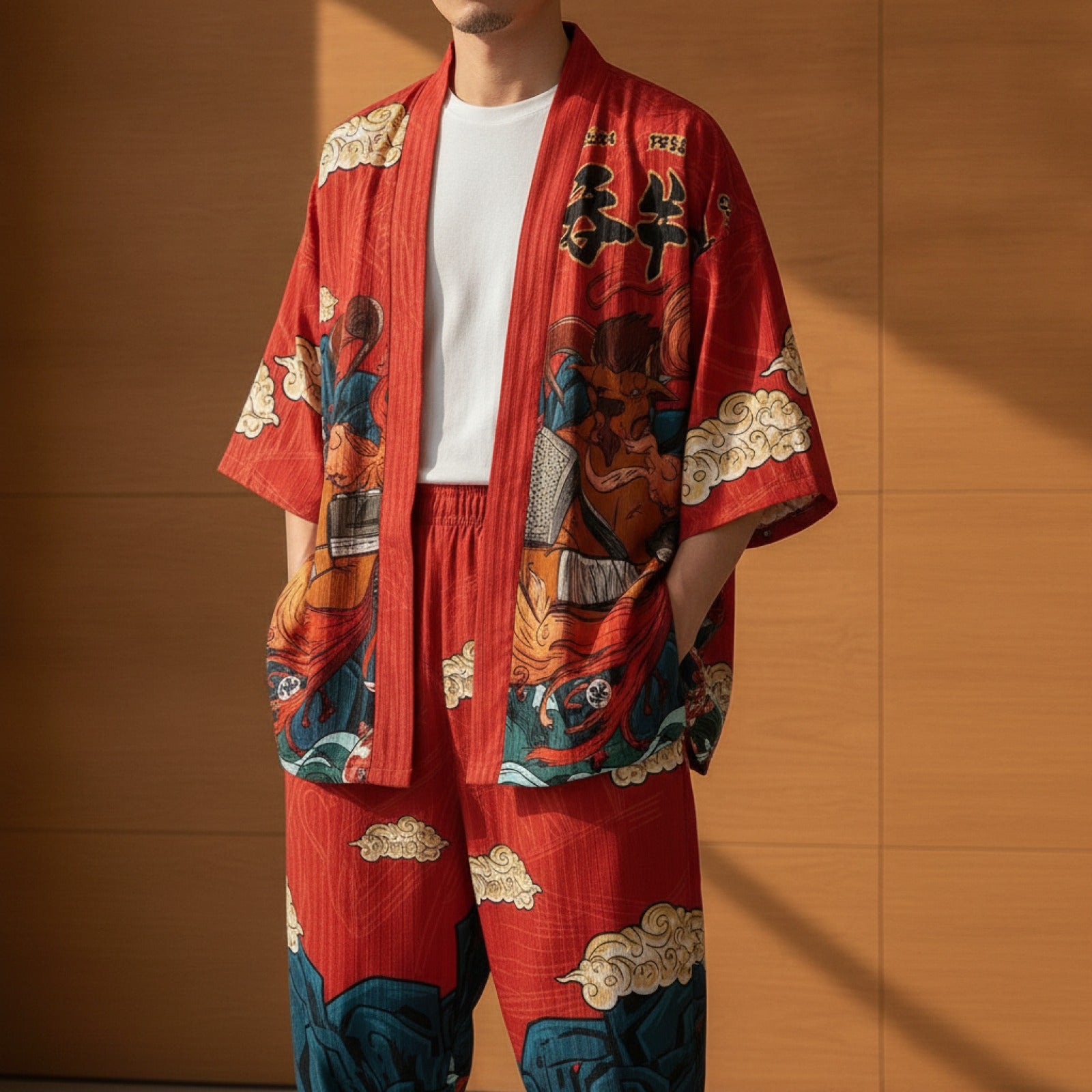 Ensemble Japonais Oversize Kimono & Pantalon