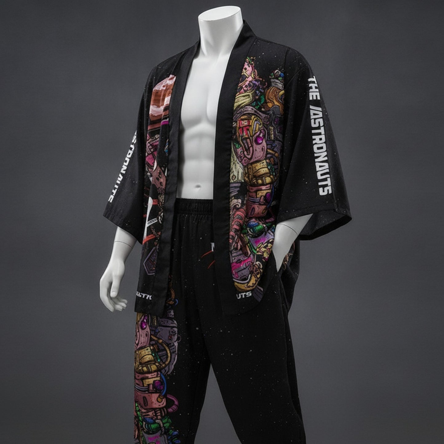 Ensemble Japonais Oversize : Kimono & Pantalon Imprimé