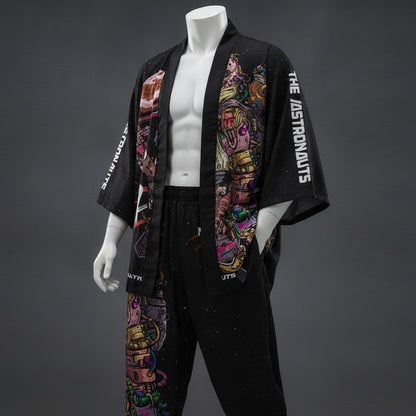 Ensemble Japonais Oversize : Kimono & Pantalon Imprimé