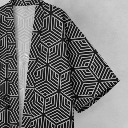 Kimono Japonais Géométrique Unisexe Style Urbain