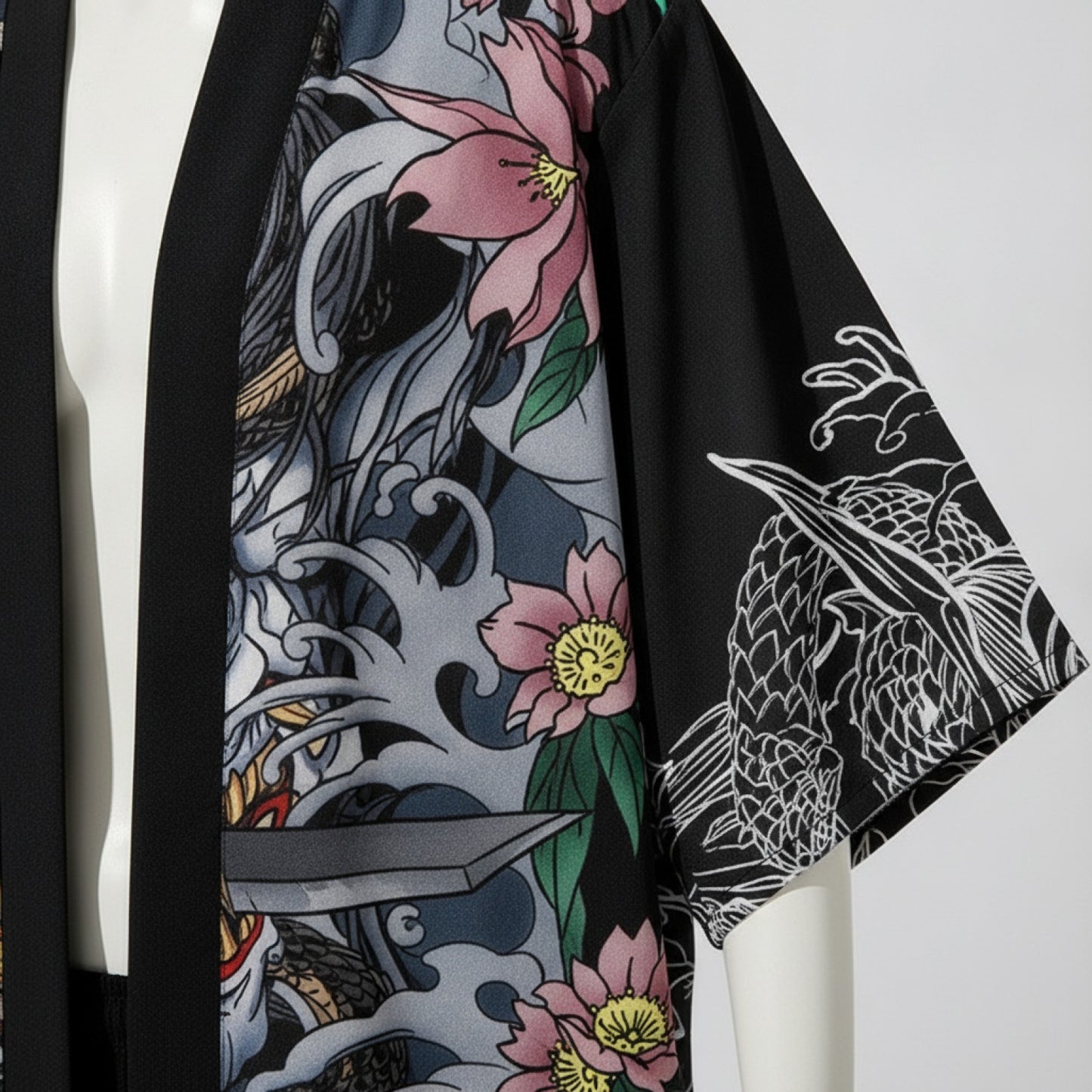 Ensemble Kimono & Pantalon Style Japonais Imprimé