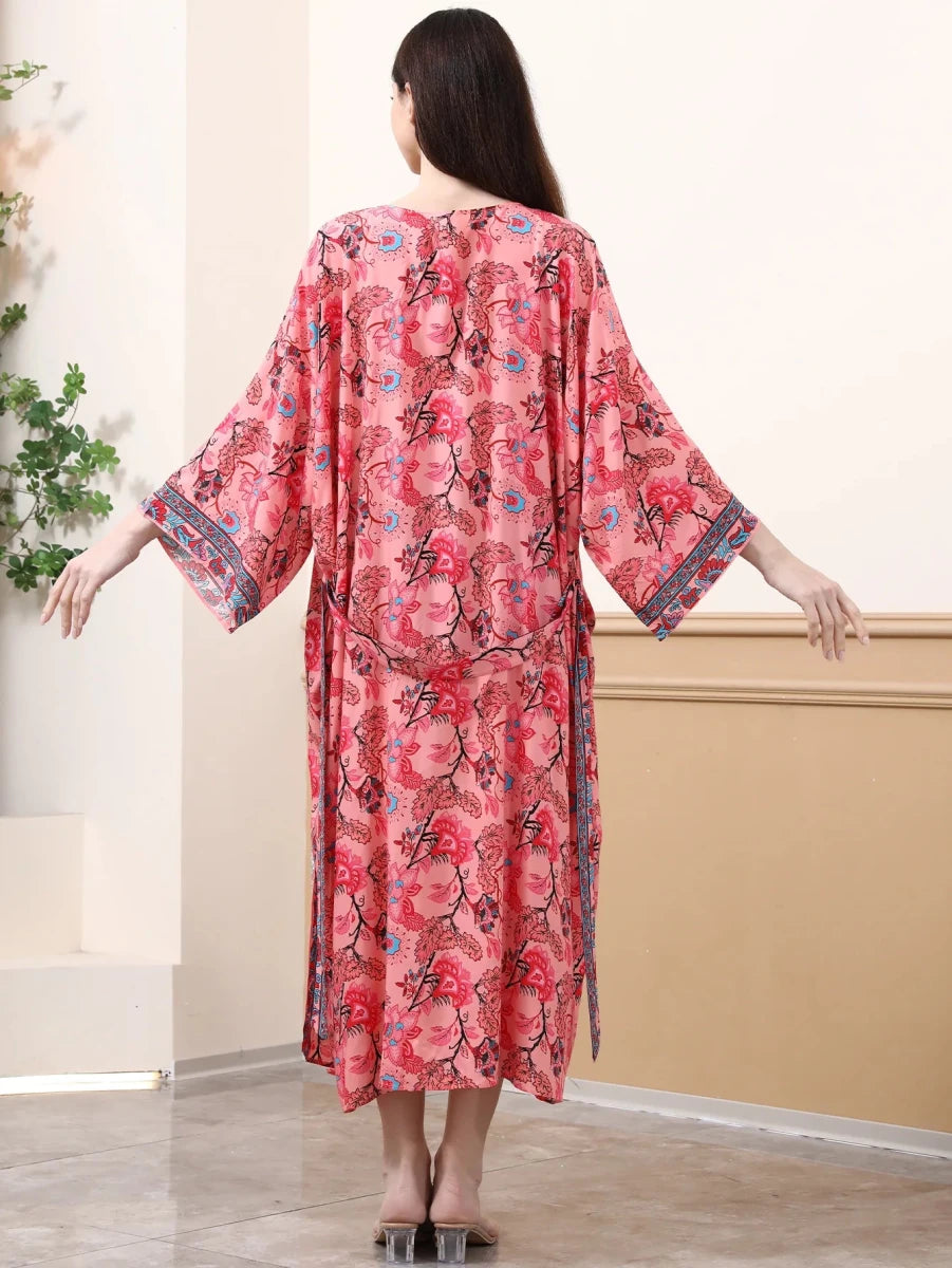 Cardigan Kimono Bohème Femme – Bleu - Kimono Zen
