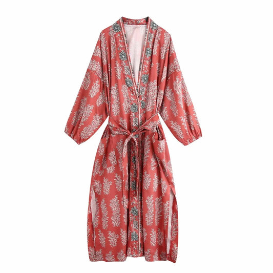 Cardigan Kimono Bohème Femme – Vert Armée - Kimono Zen