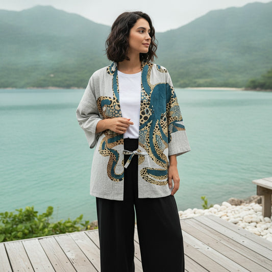 Cardigan Kimono Haori Japonais Unisexe