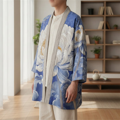 Kimono Japonais Grue & Fleurs Unisexe