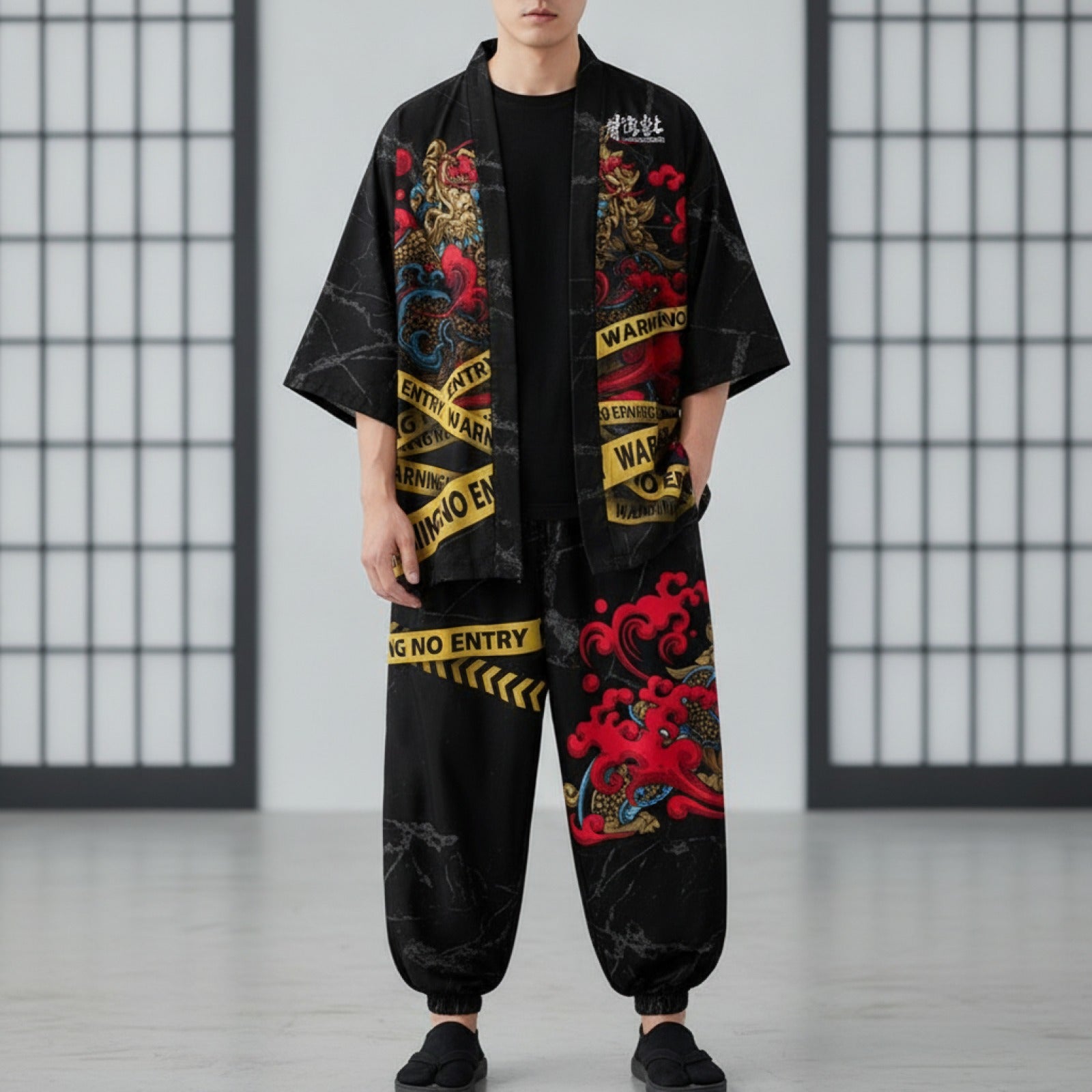 Ensemble Japonais Oversize Imprimé "Défaut"