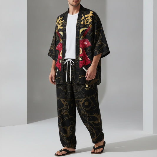Ensemble Japonais Oversized Cardigan & Pantalon