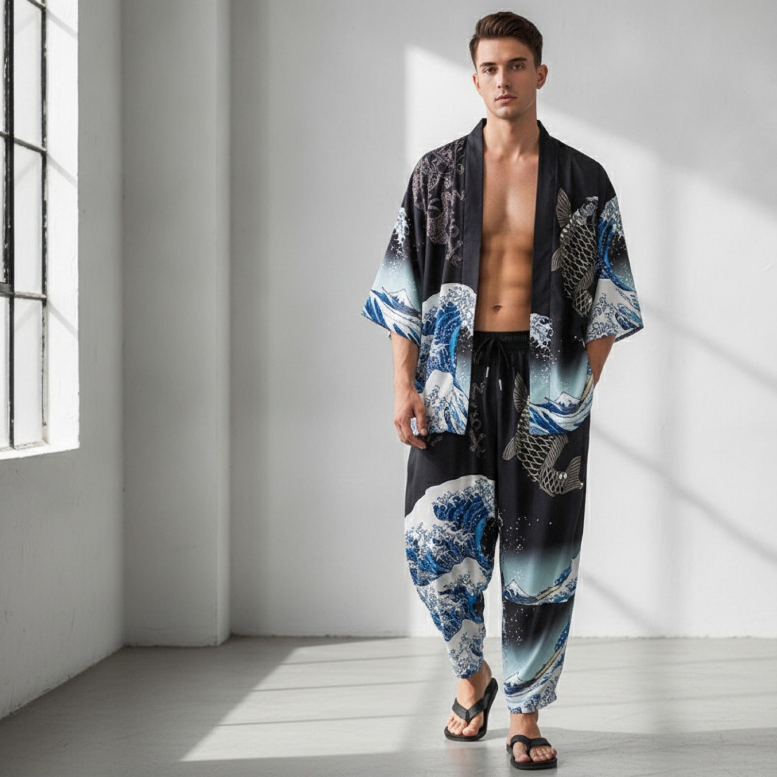 Ensemble Kimono Pantalon Style Japonais Oversize