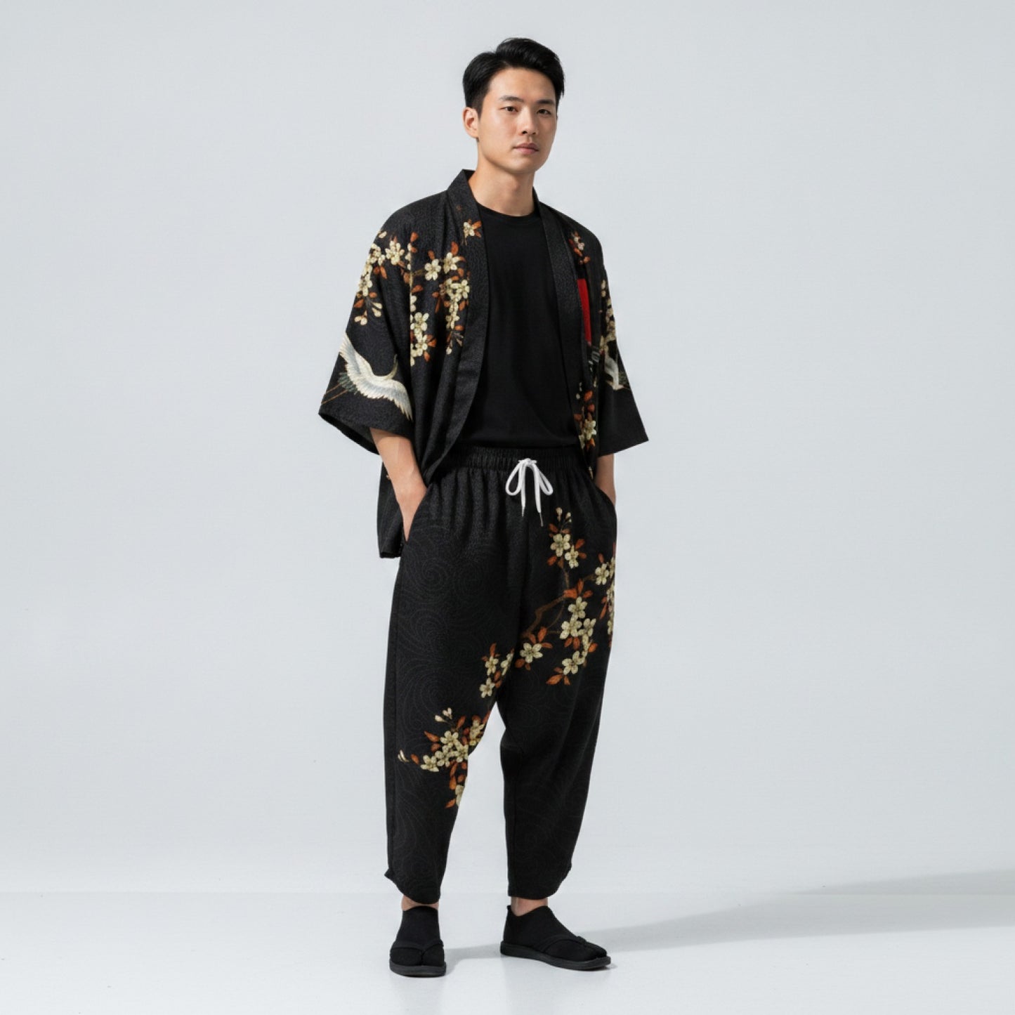 Ensemble Japonais Oversized Imprimé