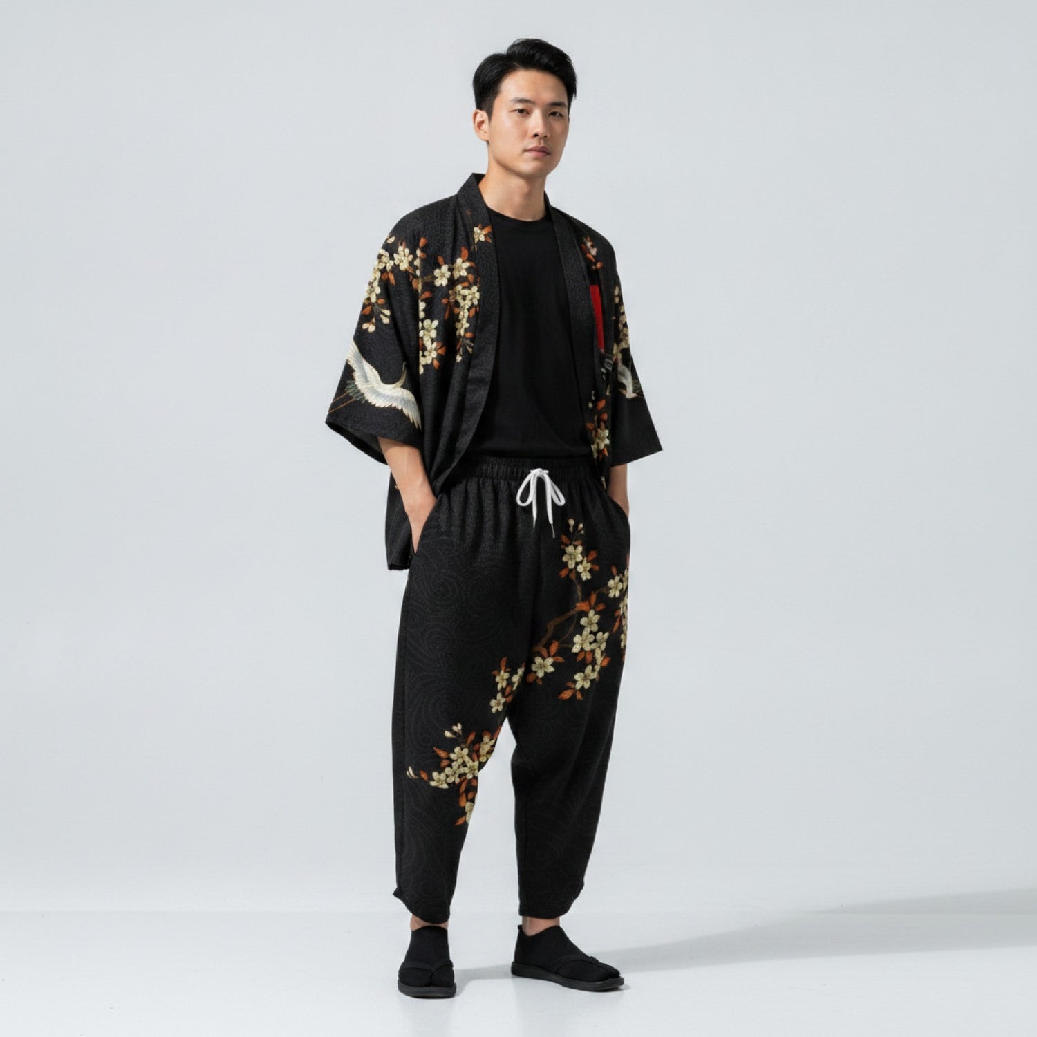 Ensemble Japonais Oversized Imprimé