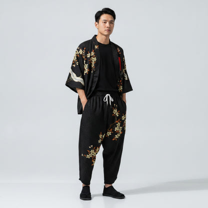 Ensemble Japonais Oversized Imprimé