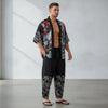 Kimono Pantalon Illustré Homme – Noir - XXS