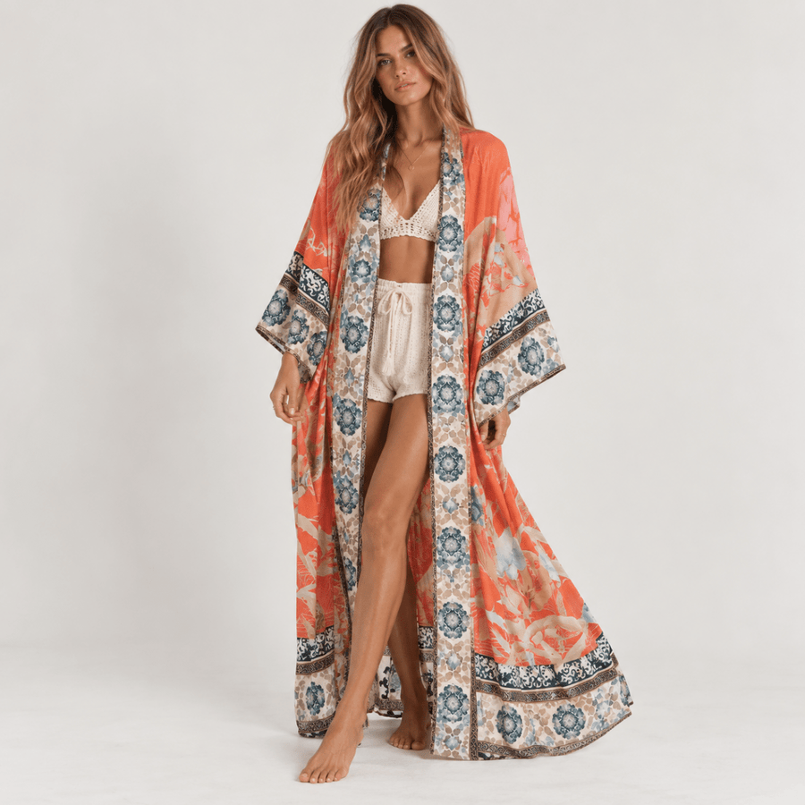 Kimono Bohème | Orange - Kimono Zen