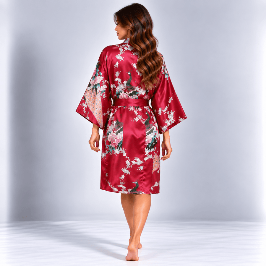Kimono Court Paon | Bordeaux - Kimono Zen