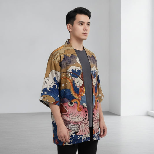 Kimono Ukiyoe Homme : Style Streetwear Japonais