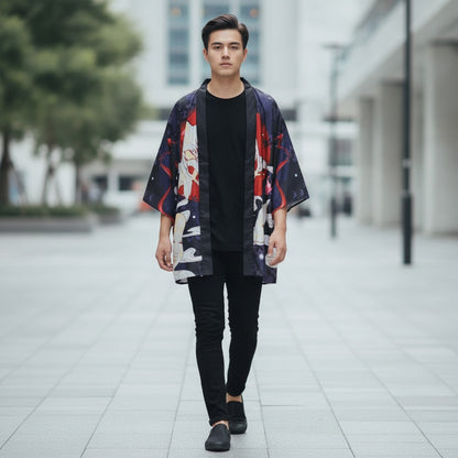 Kimono Haori Violet Foncé Unisexe