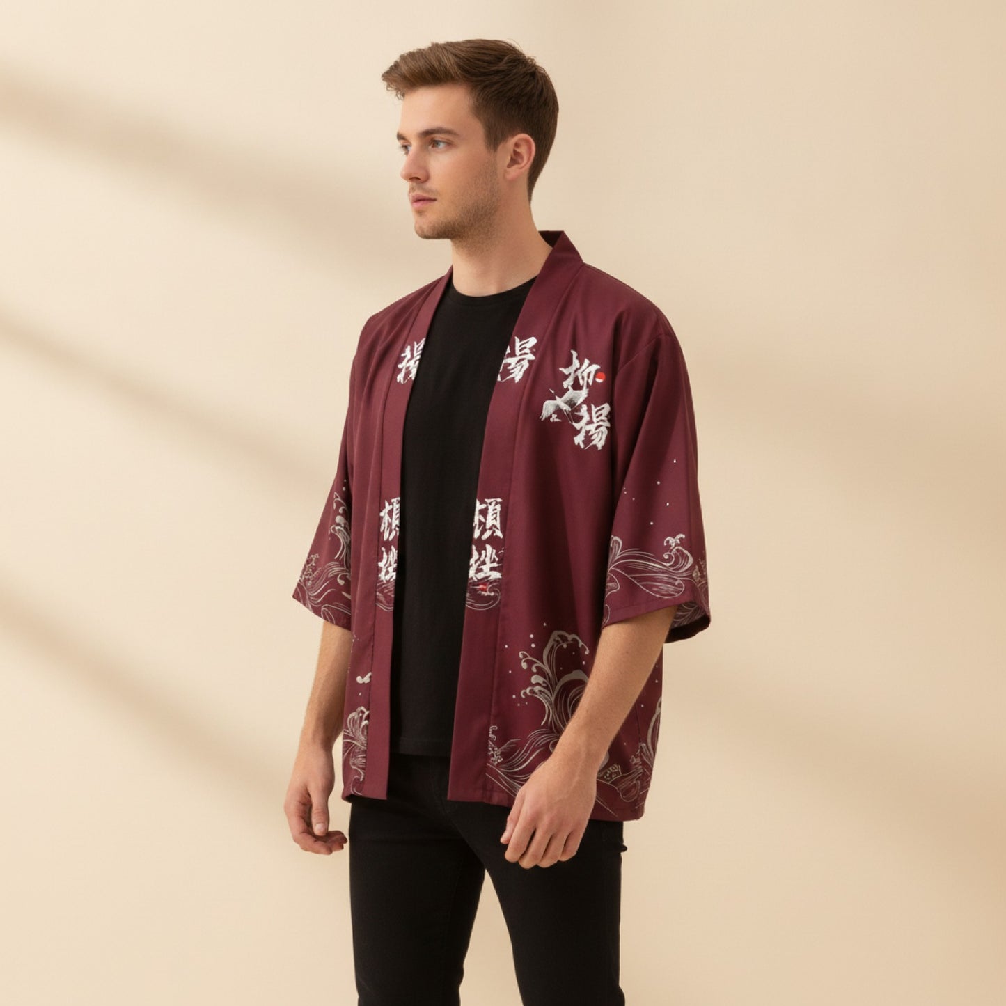 Kimono Homme Flamant Rose Vintage Léger