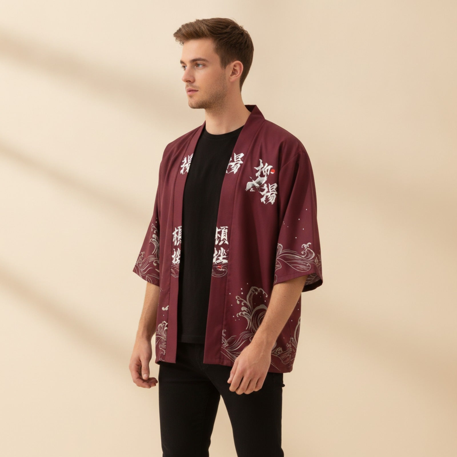 Kimono Homme Flamant Rose Vintage Léger