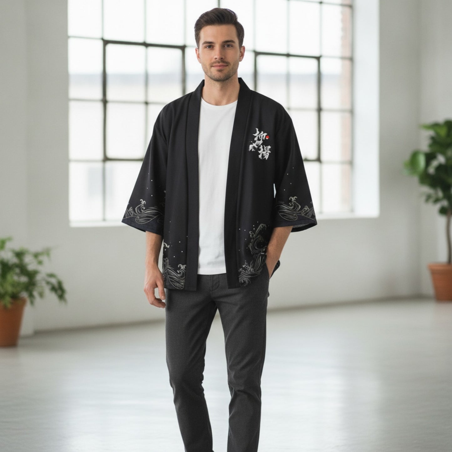 Kimono Homme Flamant Rose Vintage