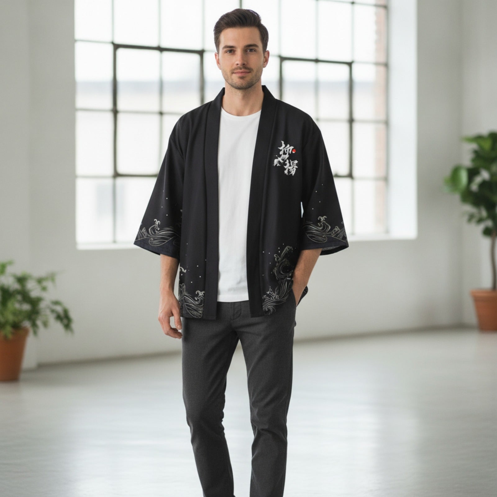 Kimono Homme Flamant Rose Vintage