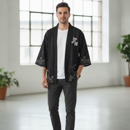 Kimono Homme Flamant Rose Vintage