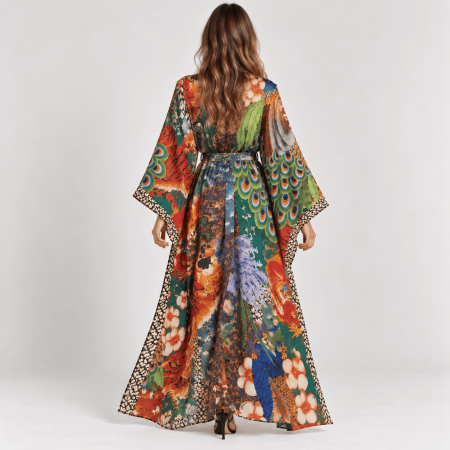 Kimono Fleuri Bohème | Vert - Kimono Zen