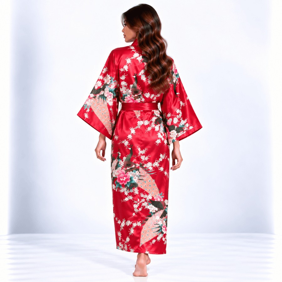 Kimono Long Paon | Rouge - Kimono Zen