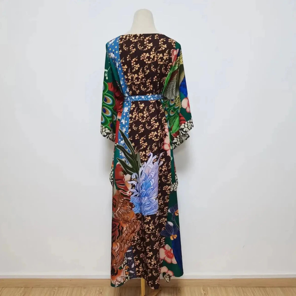 Kimono Maxi Fleuri Bohème Femme – Rose - Kimono Zen