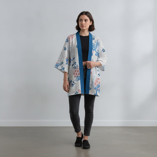 Kimono Yukata Femme Grue & Cerisier