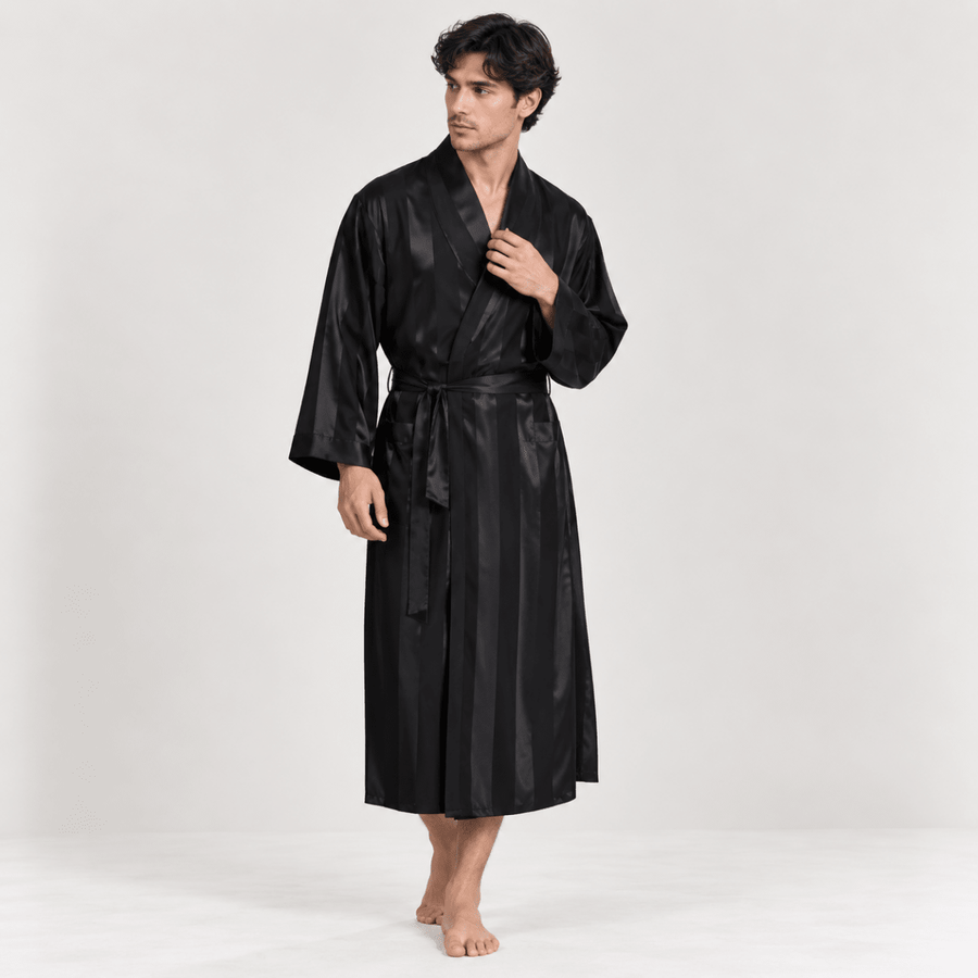 Peignoir Kimono Homme | Noir - Kimono Zen
