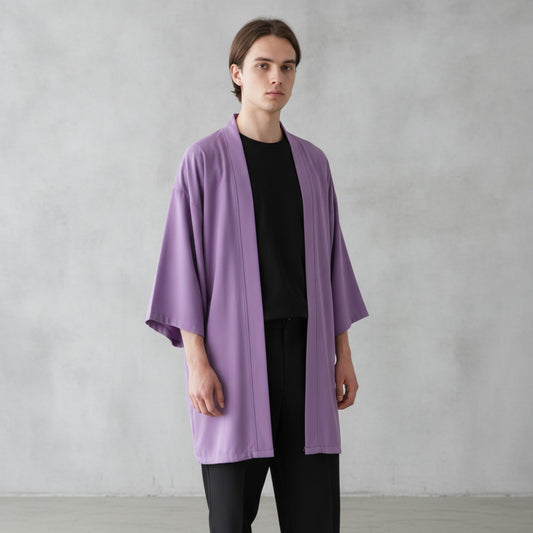 Poncho Kimono Long Violet - Style Unisexe Été