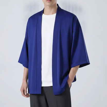 Chemise Kimono Homme Été Bleu