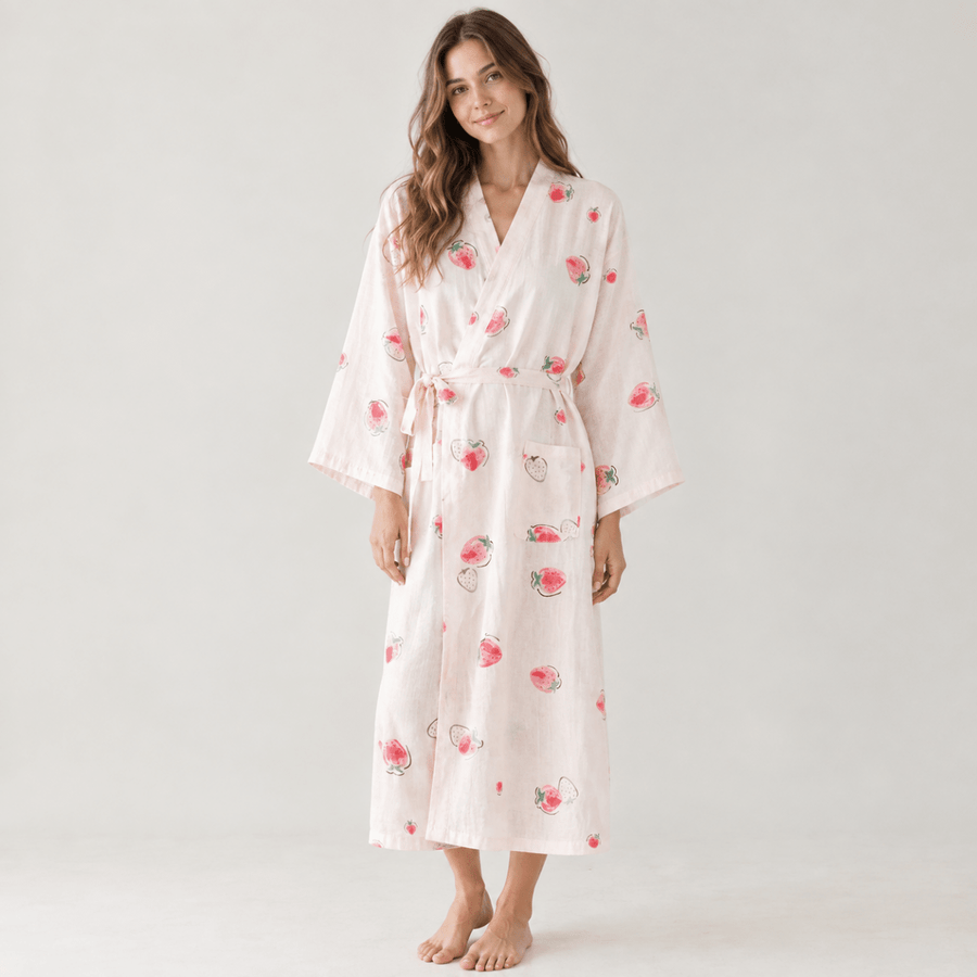 Pyjama Fraises | Rose - Kimono Zen