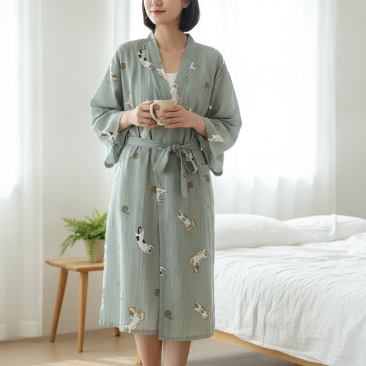 Pyjama Kimono Gaze de Coton Douceur Estivale