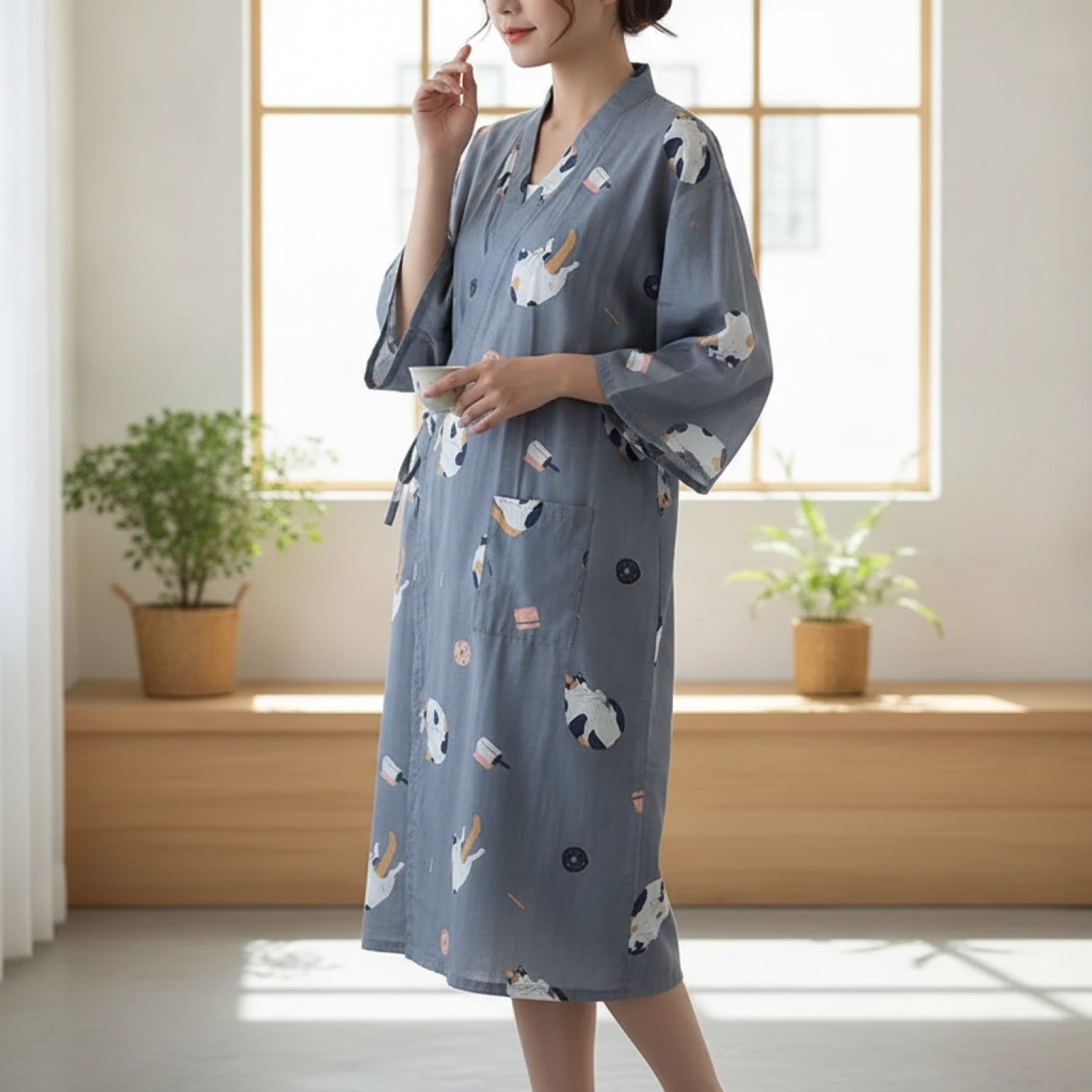 Kimono Gaze de Coton Femme