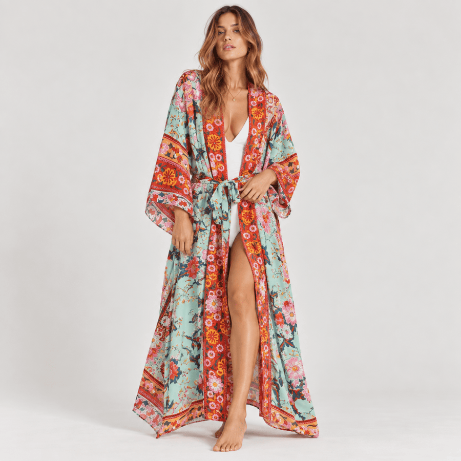 Robe Bohème | Rouge - Kimono Zen