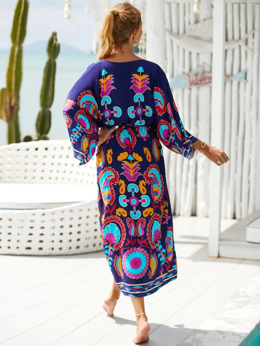 Robe Kimono Feuilles Femme – Doré - Kimono Zen